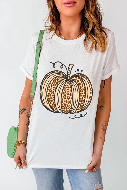 Pumpkin Round Neck Short Sleeve T-Shirt | Elegant Urban Tank Top – Machello