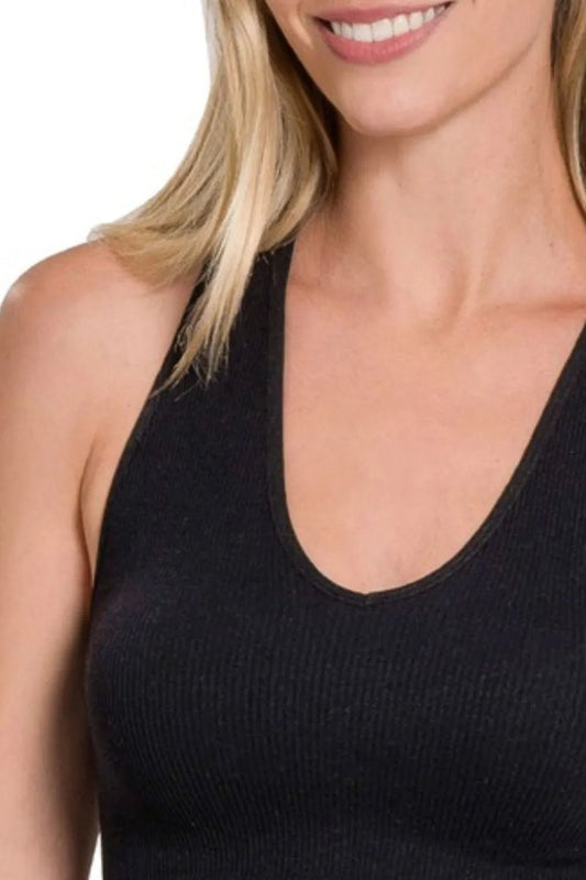 Ribbed Racerback Bra Tank | Elegant Urban Tank Top – Machello
