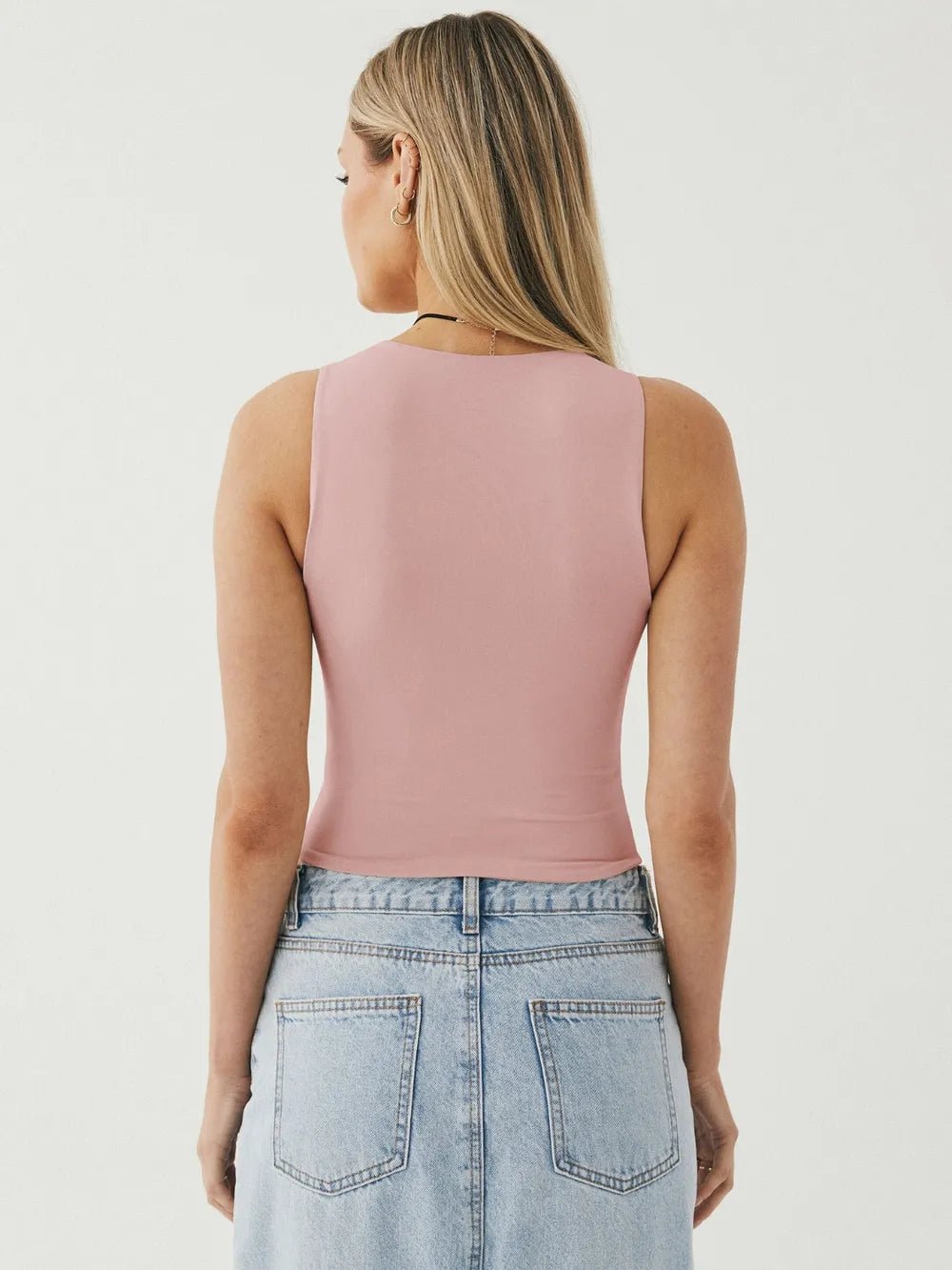Basic Round Neck Cropped Tank Top | Elegant Urban Tank Top – Machello