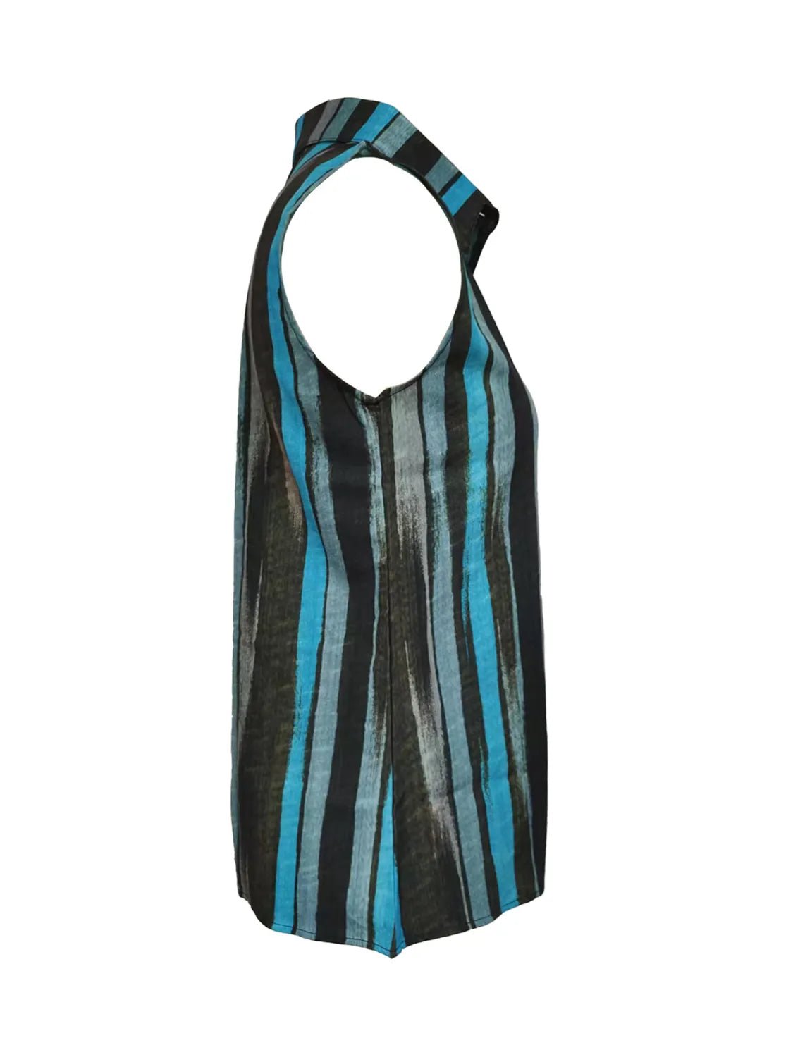 Button - Front Striped Sleeveless Shirt | Elegant Urban Tank Top – Machello