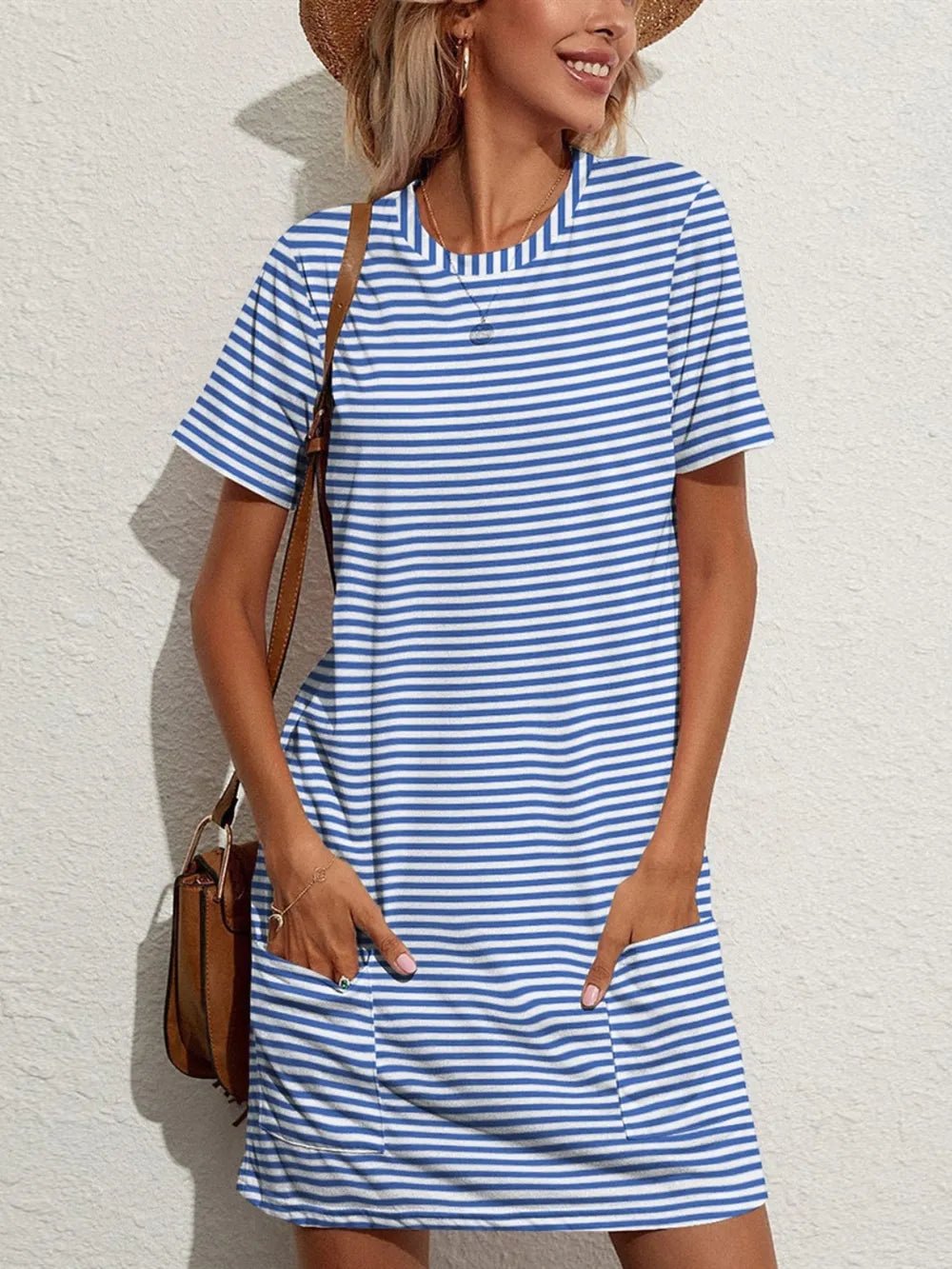 Casual Striped Pocket Dress | Elegant Urban Tank Top – Machello