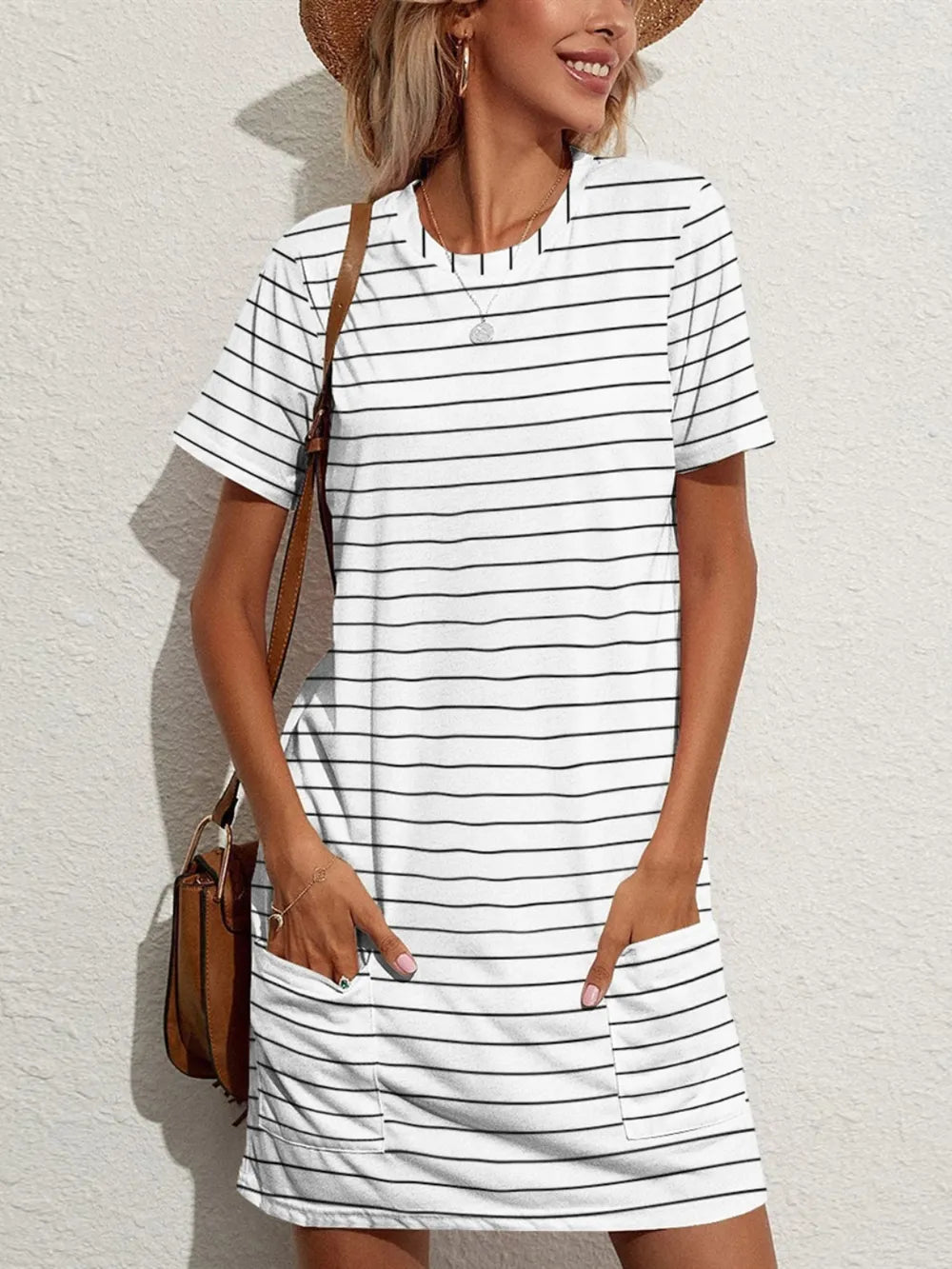 Casual Striped Pocket Dress | Elegant Urban Tank Top – Machello