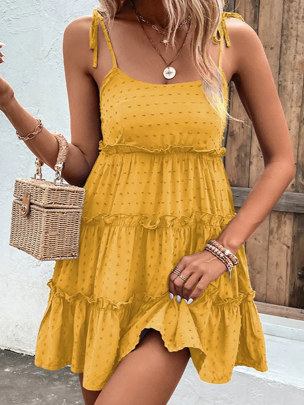 Chic Frill Strap Mini Dress | Elegant Urban Tank Top – Machello