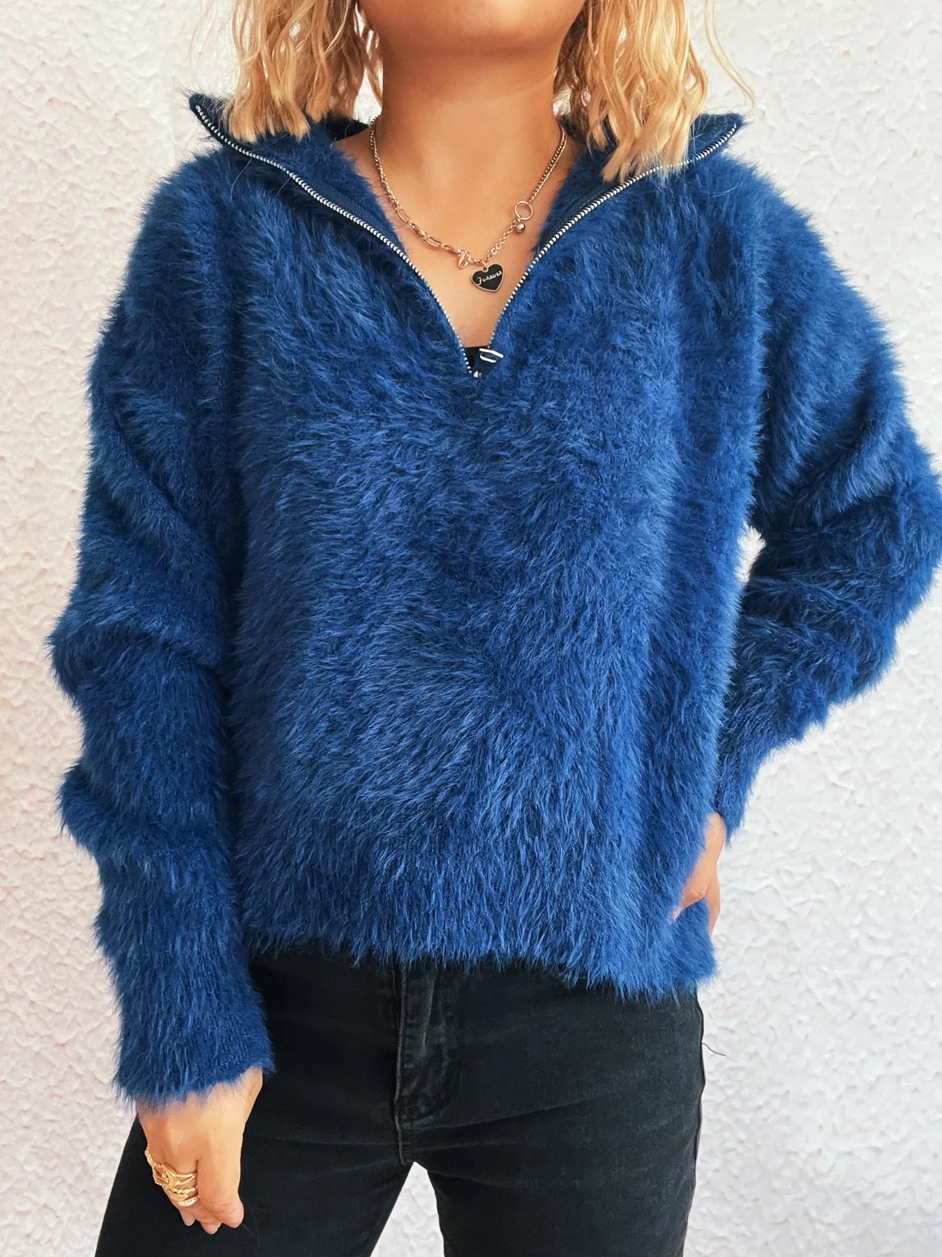 Cozy Fuzzy Half - Zip Sweater | Elegant Urban Tank Top – Machello