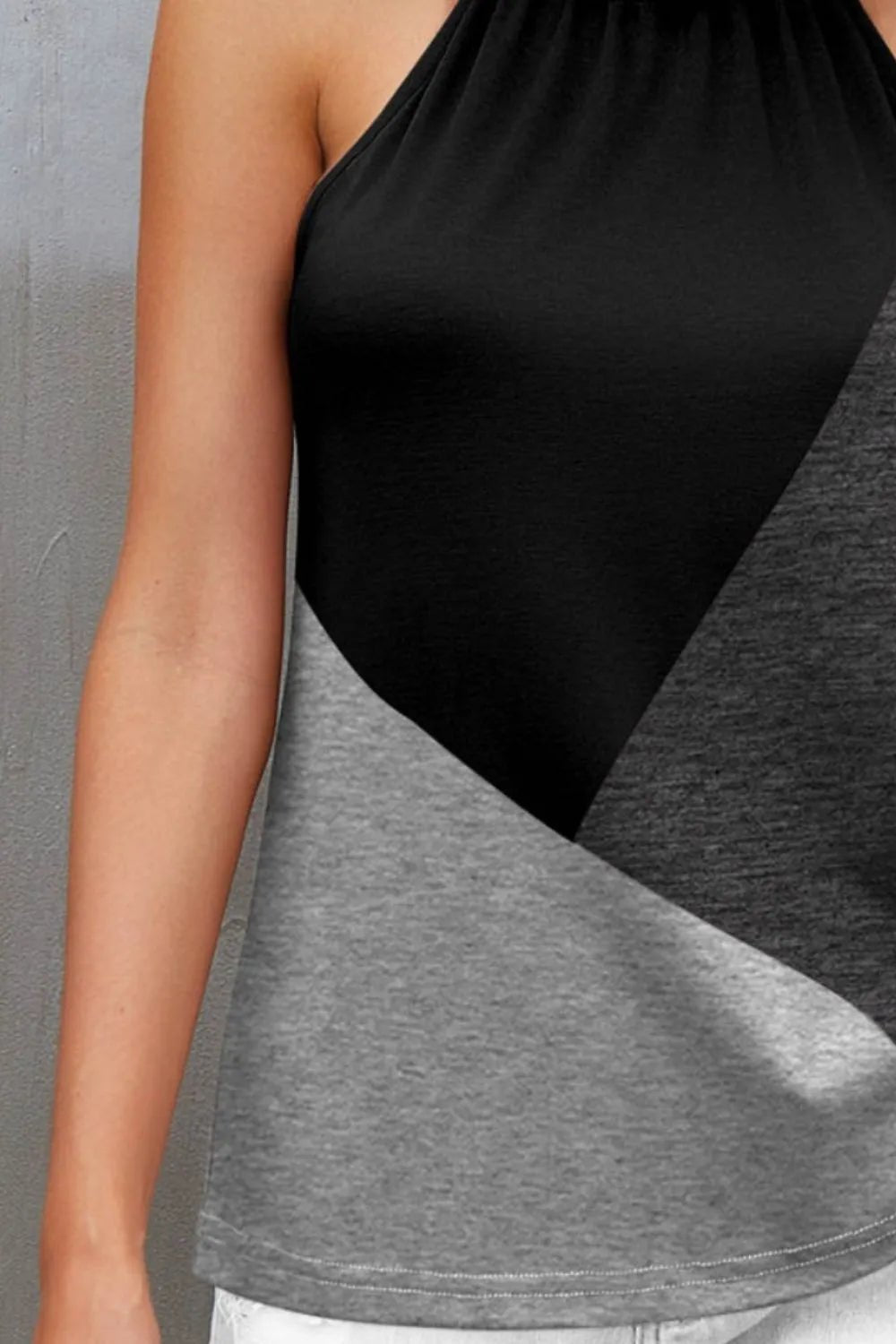 FAM - FAM Color Block Wide Strap Tank – Casual Sleeveless Top with Modern Contrast Design | Elegant Urban Tank Top – Machello