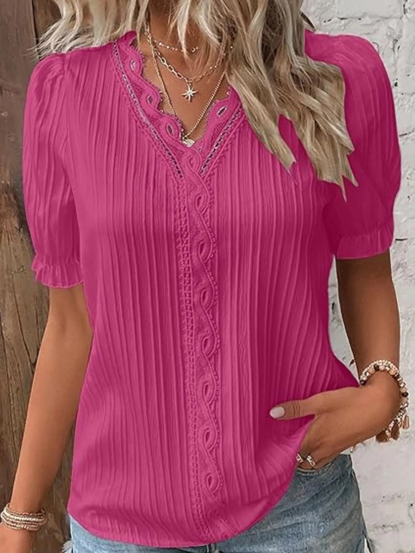 Full Size Lace Detail V - Neck | Elegant Urban Tank Top – Machello