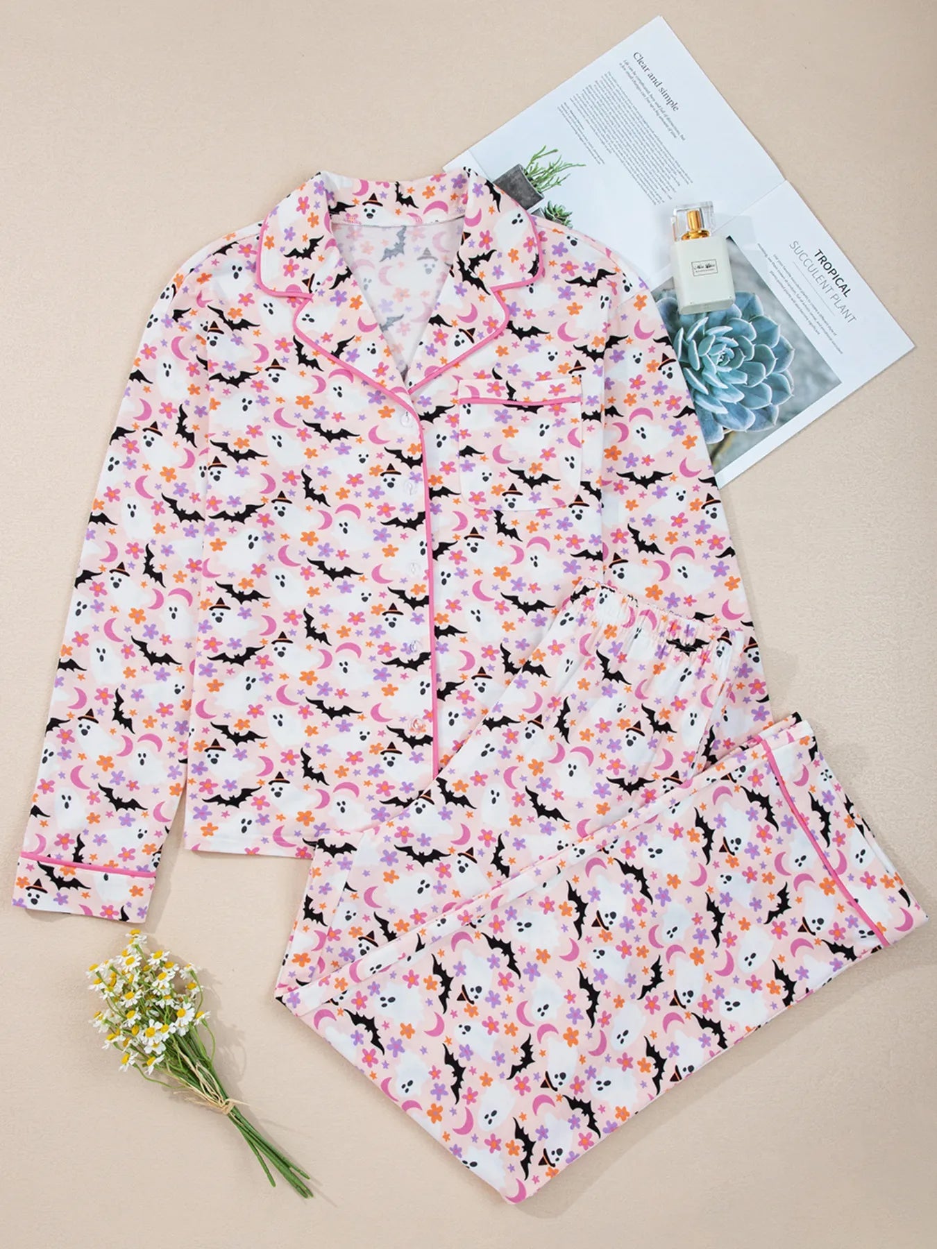 Halloween Ghost Print Lounge Set | Elegant Urban Tank Top – Machello