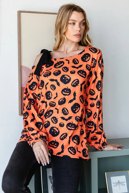 Heimish Pumpkin Print One Shoulder T-Shirt | Elegant Urban Tank Top – Machello