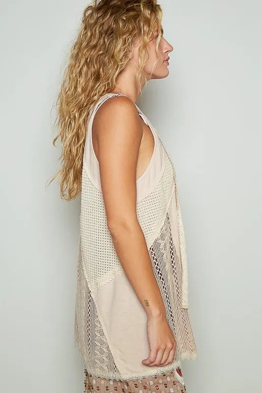 Lace - Up Crochet Lace Tank Top | Elegant Urban Tank Top – Machello