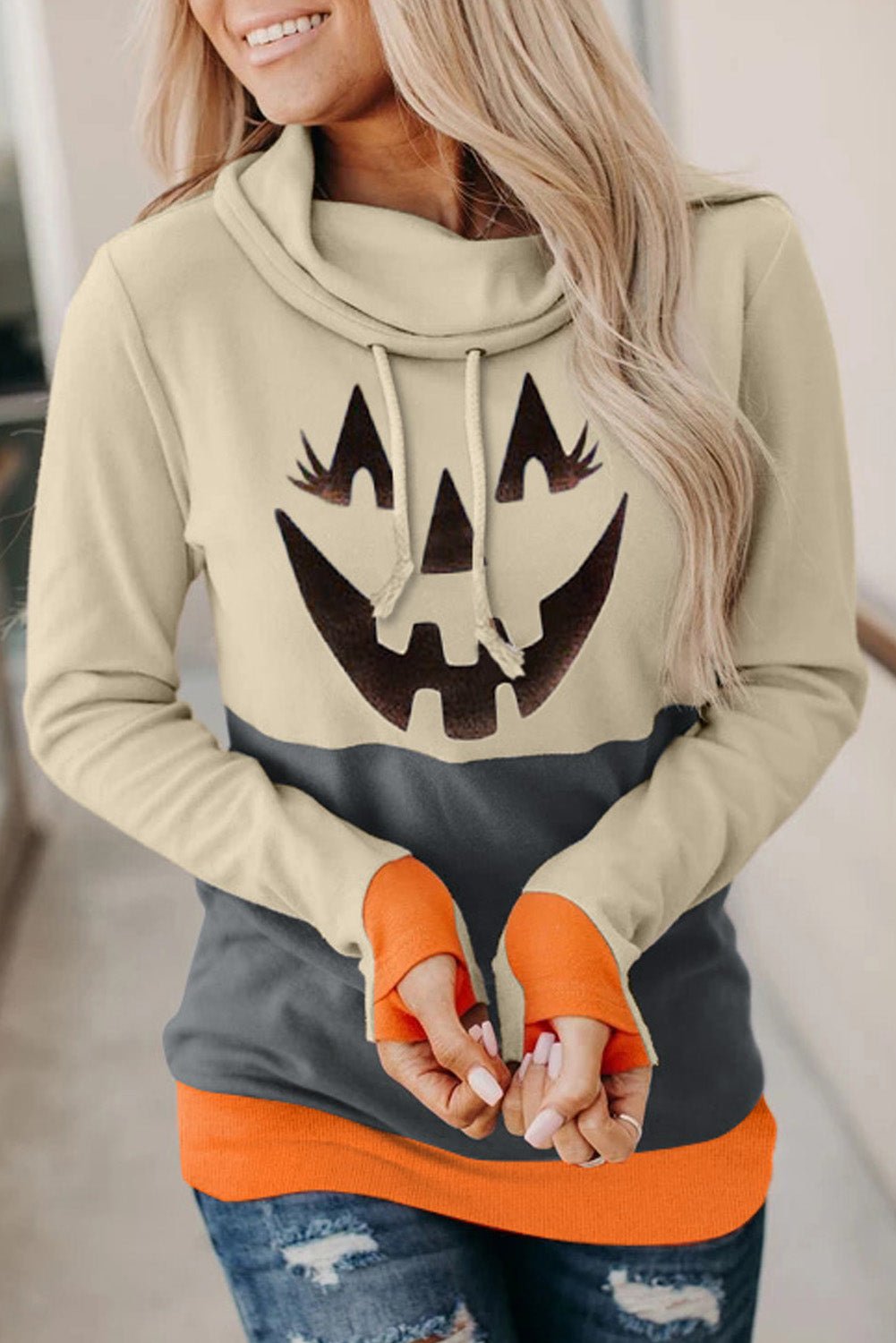 Long Sleeve Jack - O' - Lantern Graphic Sweatshirt | Elegant Urban Tank Top – Machello
