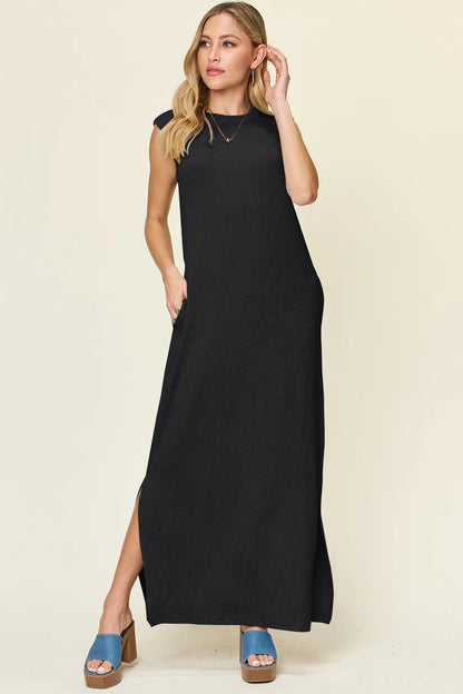 Mock Neck Textured Maxi Dress | Elegant Urban Tank Top – Machello