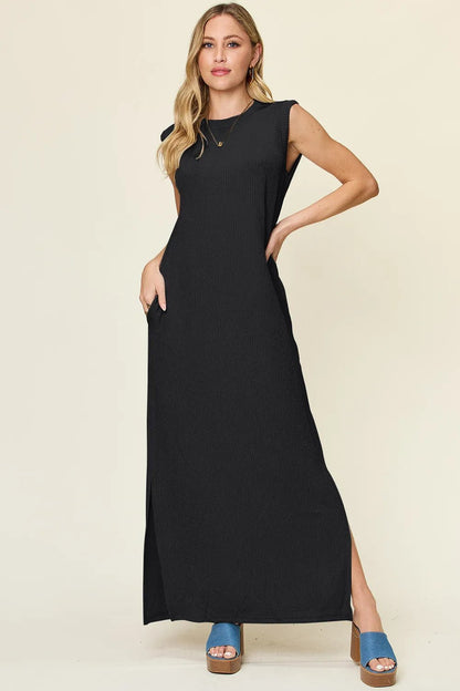 Mock Neck Textured Maxi Dress | Elegant Urban Tank Top – Machello