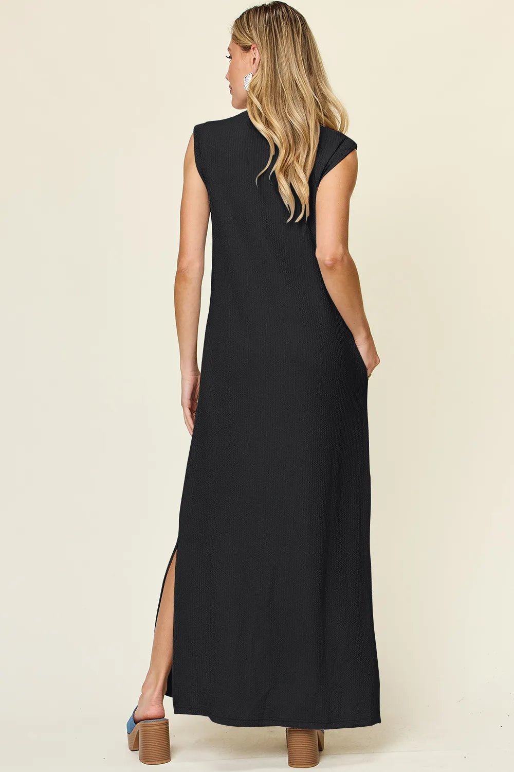 Mock Neck Textured Maxi Dress | Elegant Urban Tank Top – Machello