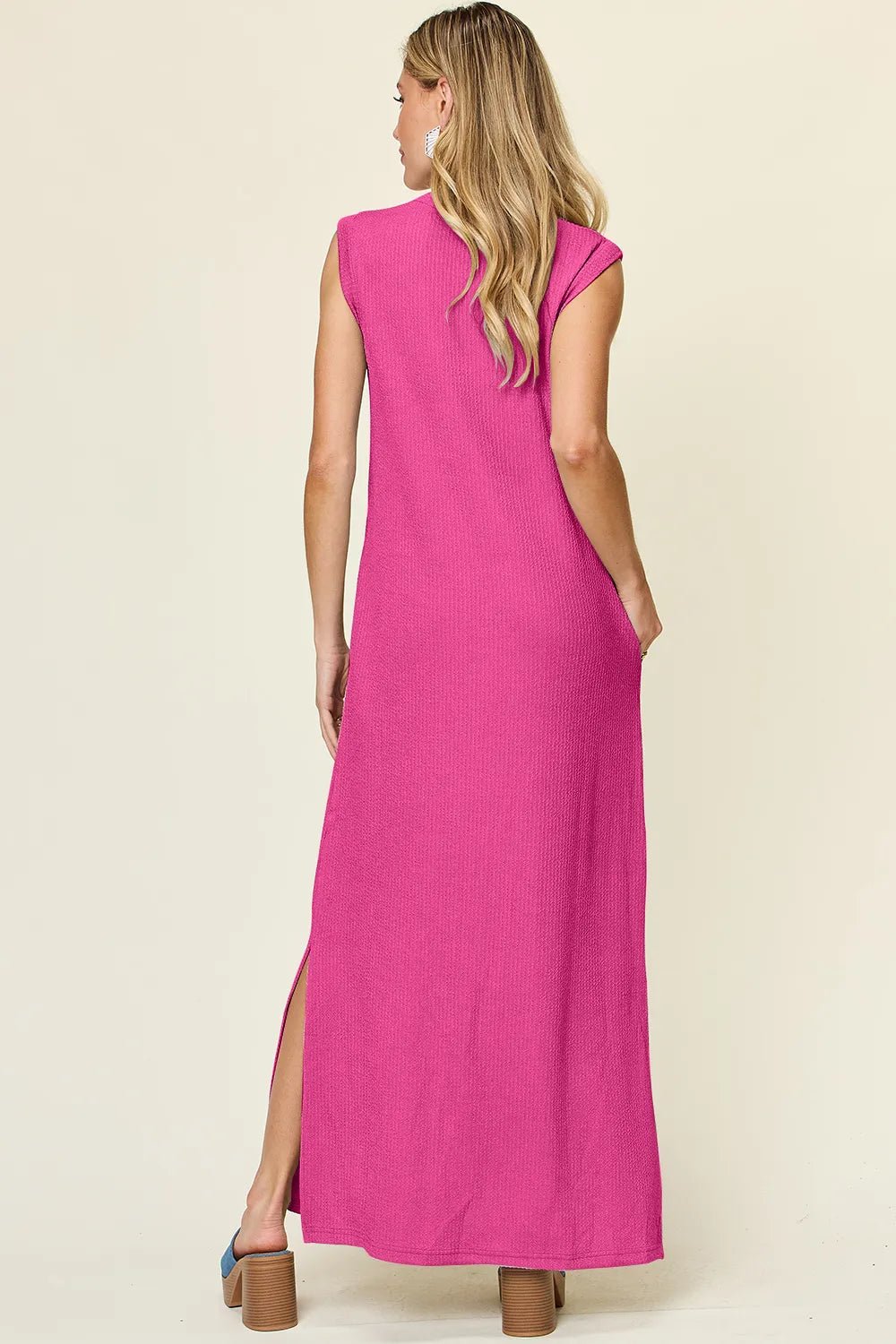 Mock Neck Textured Maxi Dress | Elegant Urban Tank Top – Machello