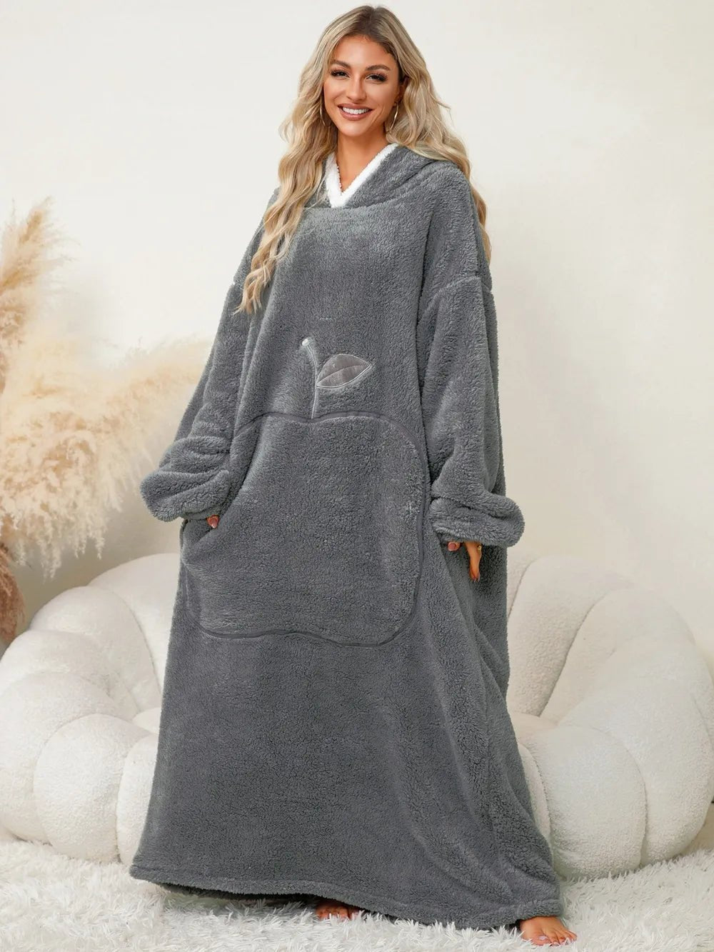 Pocketed Contrast Long Sleeve Hooded Lounge Dress – Cozy & Stylish | Elegant Urban Tank Top – Machello