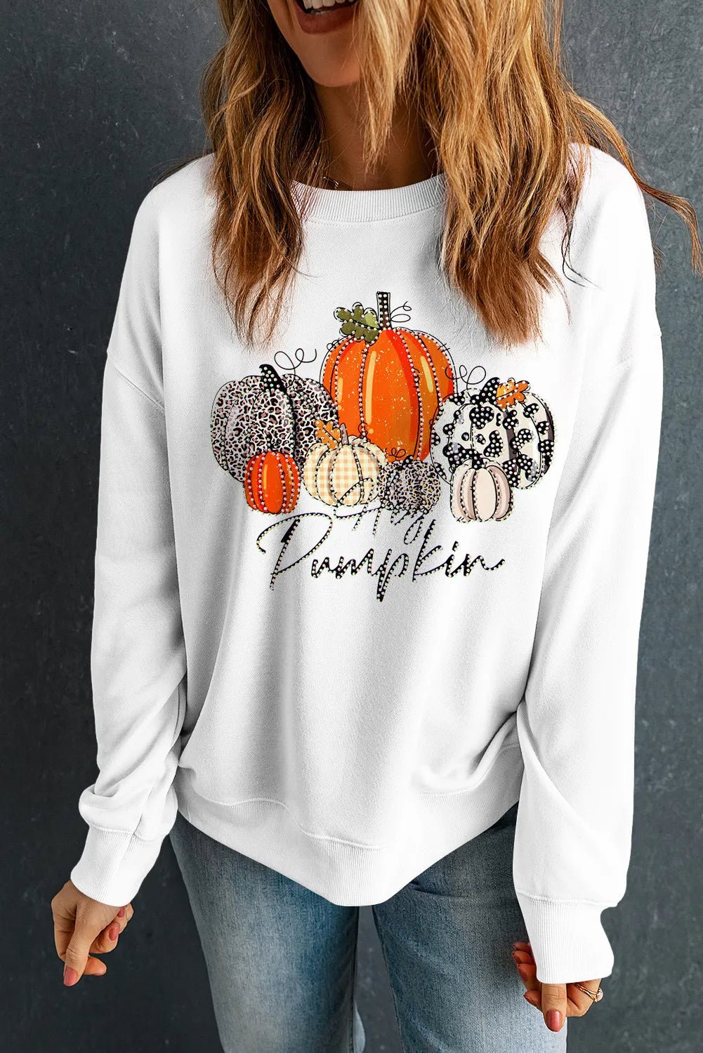 Pumpkin Graphic Fall Sweatshirt | Elegant Urban Tank Top – Machello