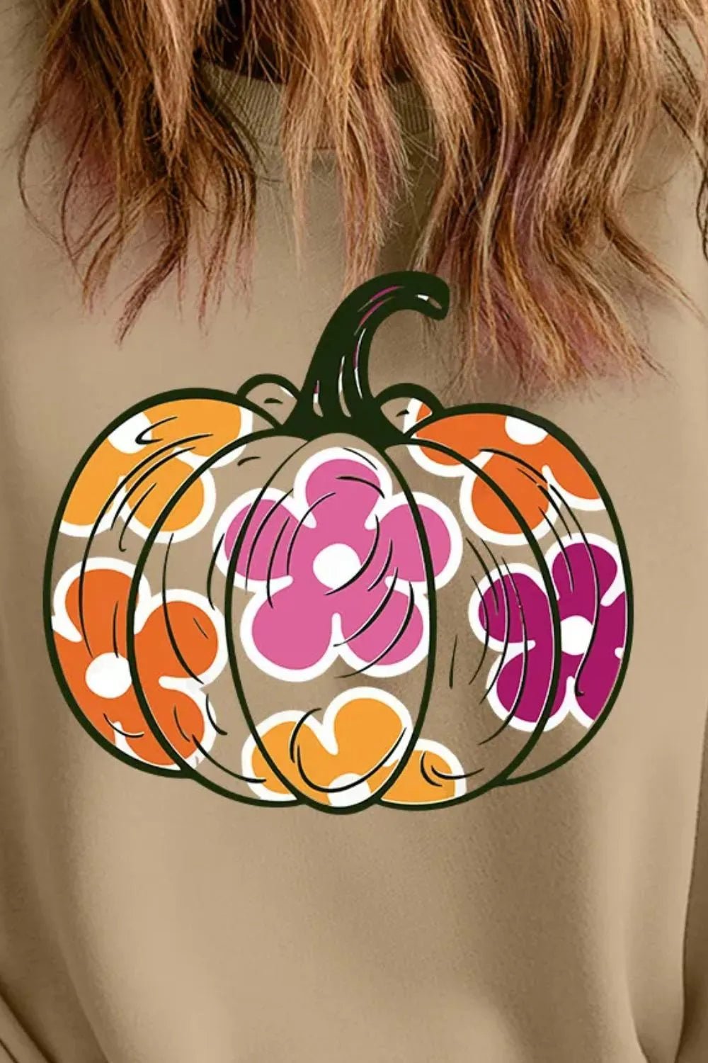 Pumpkin Graphic Shoulder Sweatshirt | Elegant Urban Tank Top – Machello
