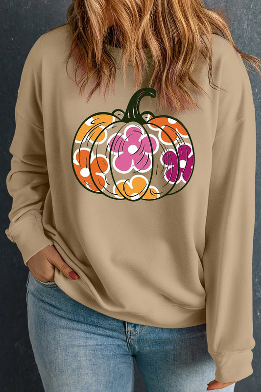 Pumpkin Graphic Shoulder Sweatshirt | Elegant Urban Tank Top – Machello