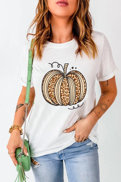 Pumpkin Round Neck Short Sleeve T-Shirt | Elegant Urban Tank Top – Machello