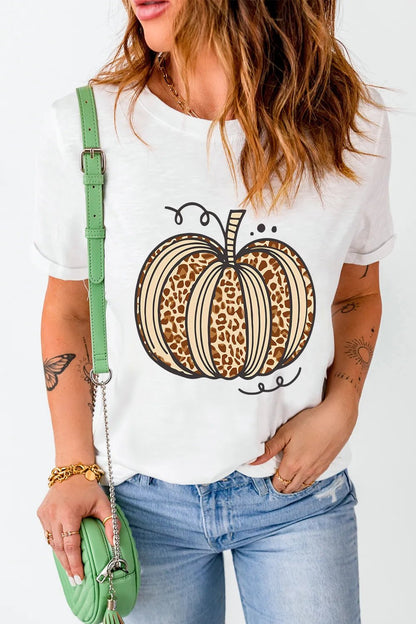 Pumpkin Round Neck Short Sleeve T-Shirt | Elegant Urban Tank Top – Machello