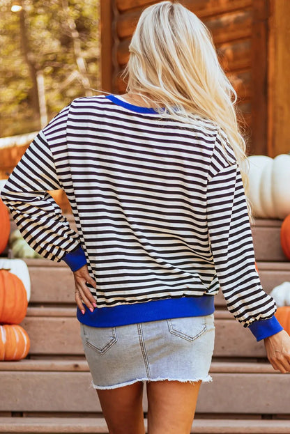 Pumpkin Striped Long Sleeve Sweatshirt | Elegant Urban Tank Top – Machello