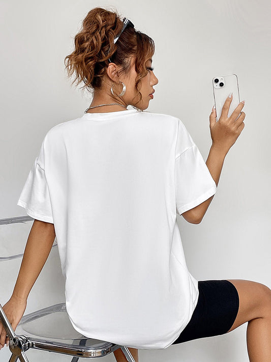 Round Neck Short Sleeve Ghost Graphic T-Shirt | Elegant Urban Tank Top – Machello