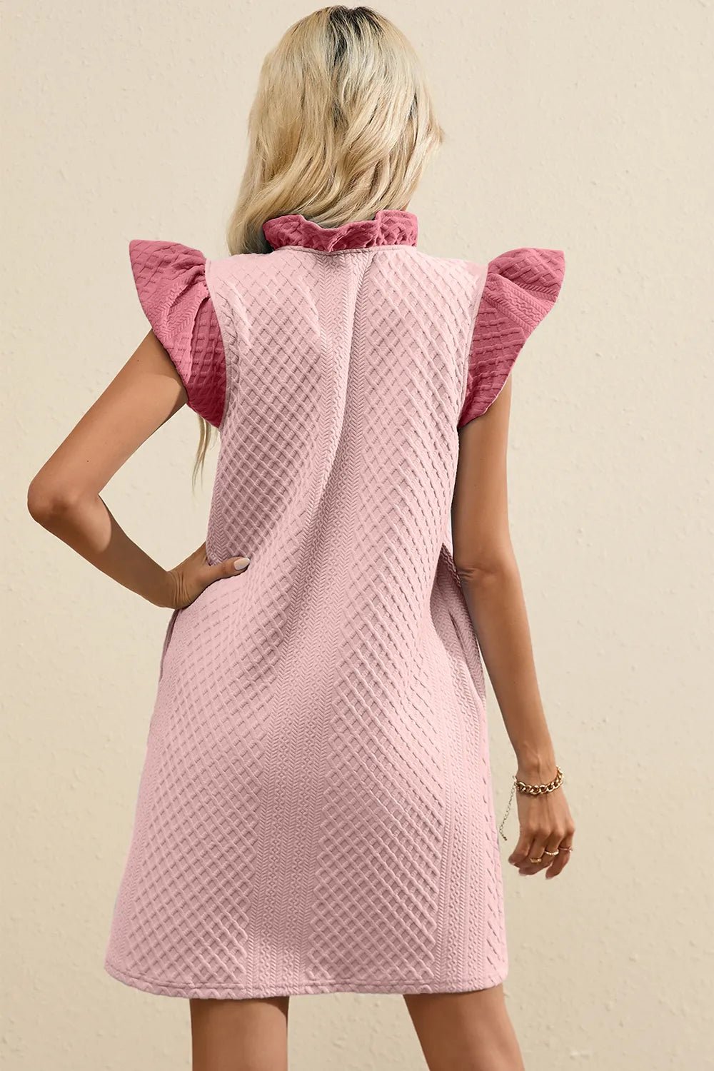 Ruffled V - Neck Mini Dress | Elegant Urban Tank Top – Machello