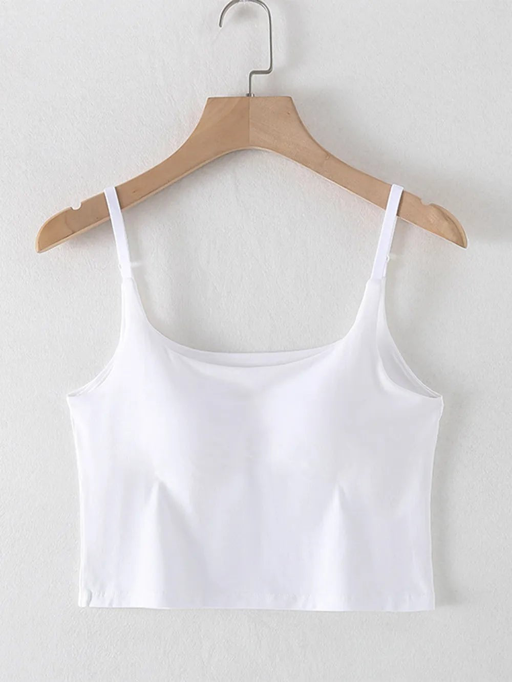 Scoop Neck Cropped Cami with Chest Pads | Elegant Urban Tank Top – Machello