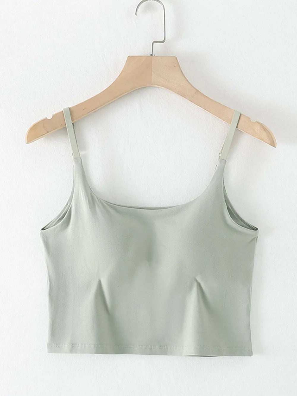 Scoop Neck Cropped Cami with Chest Pads | Elegant Urban Tank Top – Machello