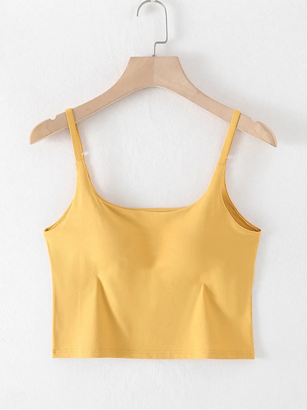 Scoop Neck Cropped Cami with Chest Pads | Elegant Urban Tank Top – Machello