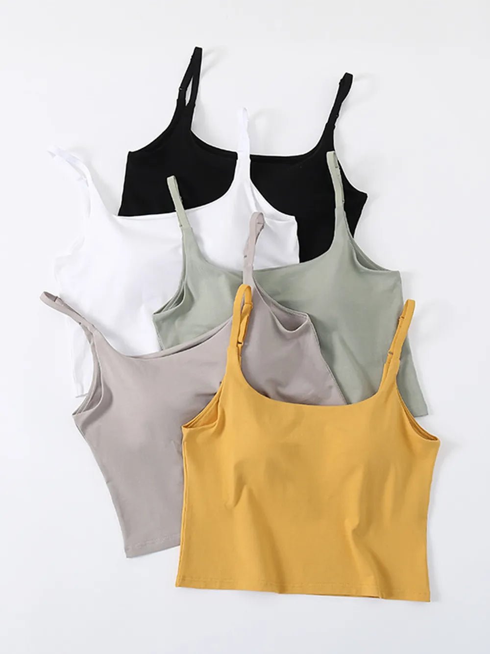 Scoop Neck Cropped Cami with Chest Pads | Elegant Urban Tank Top – Machello