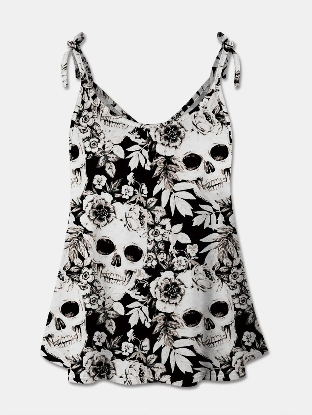 Skull Print Scoop Neck Tank Top | Elegant Urban Tank Top – Machello