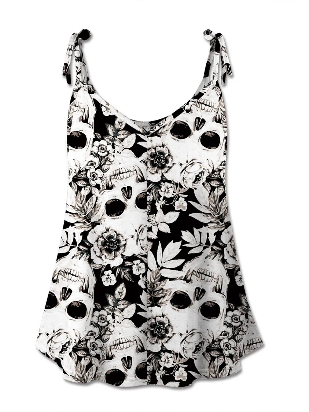 Skull Print Scoop Neck Tank Top | Elegant Urban Tank Top – Machello