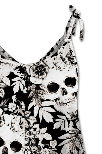 Skull Print Scoop Neck Tank Top | Elegant Urban Tank Top – Machello