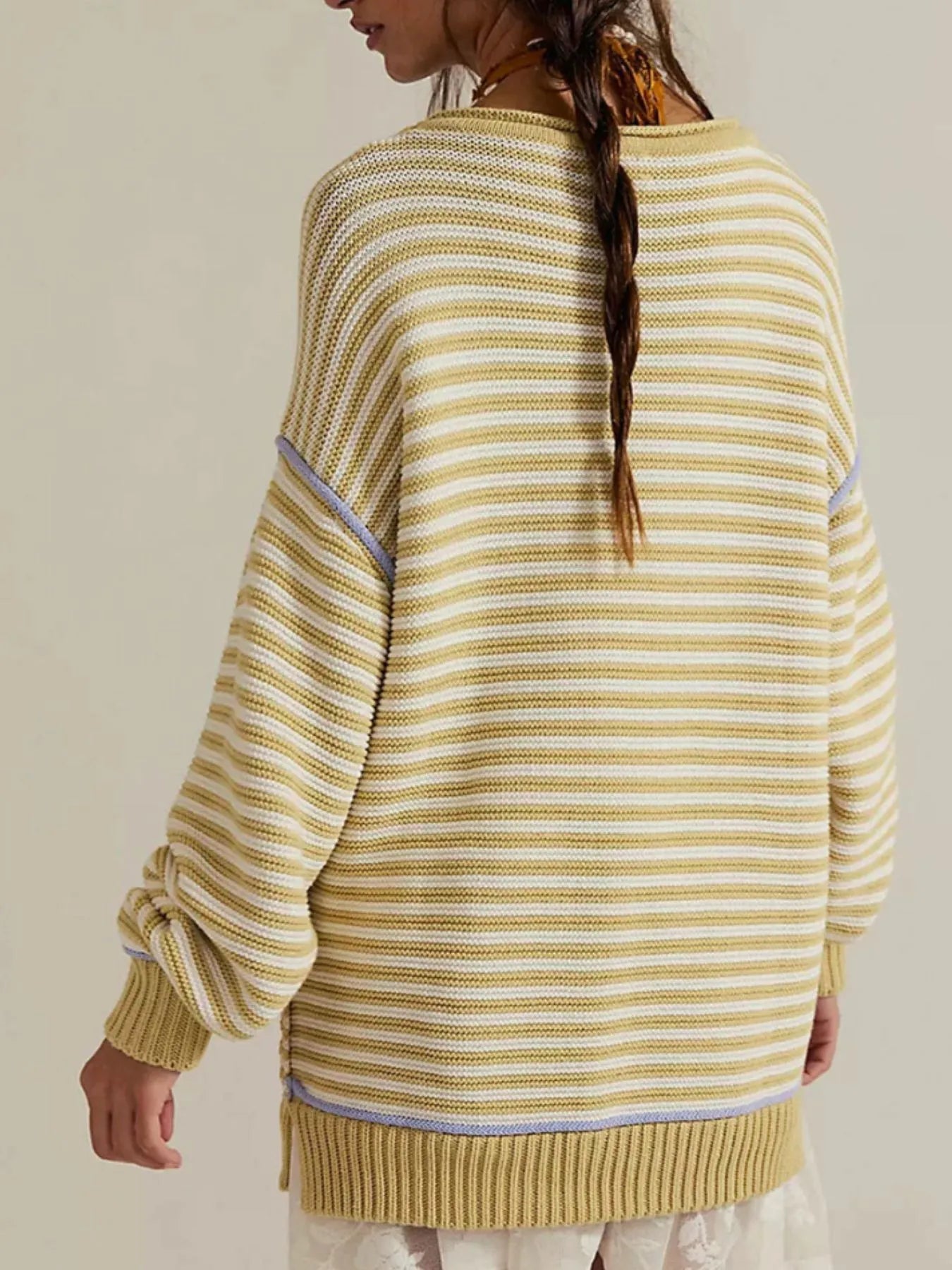 Slit Striped Oversized Sweater | Elegant Urban Tank Top – Machello
