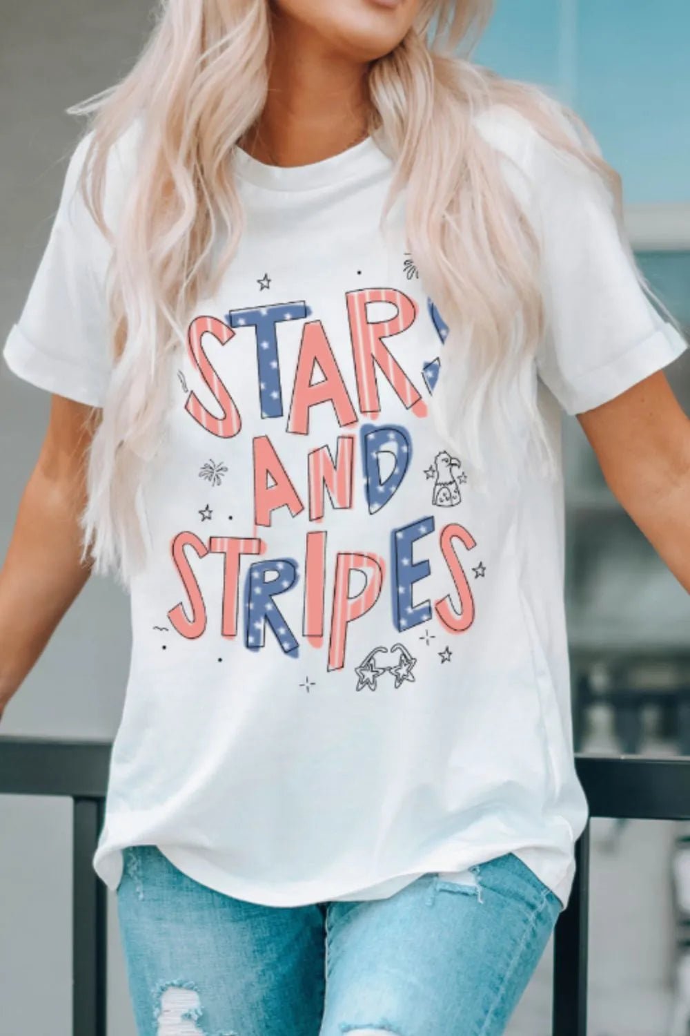 Stars and Stripes Patriotic Graphic T-Shirt – Classic, Slightly Stretchy & Comfortable | Elegant Urban Tank Top – Machello