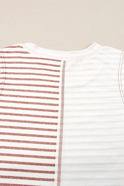 Striped Round Neck Sleeveless Tank | Elegant Urban Tank Top – Machello