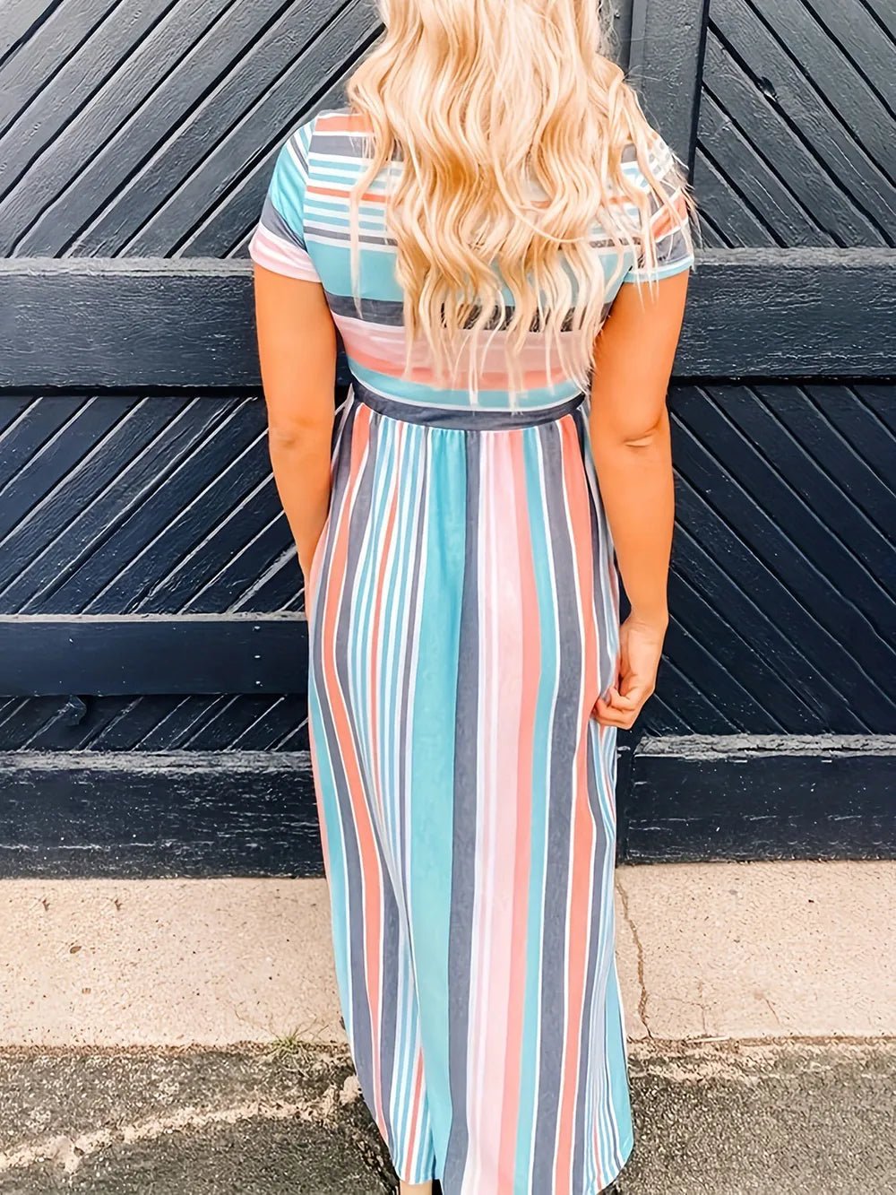 Striped Short Sleeve Dress | Elegant Urban Tank Top – Machello