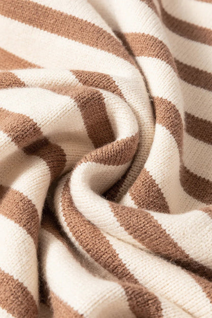 Striped Turtleneck Long Sleeve Sweater | Elegant Urban Tank Top – Machello