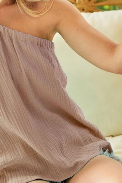 Washed Cotton Gauze Tie Ribbon Detailed Top | Elegant Urban Tank Top – Machello